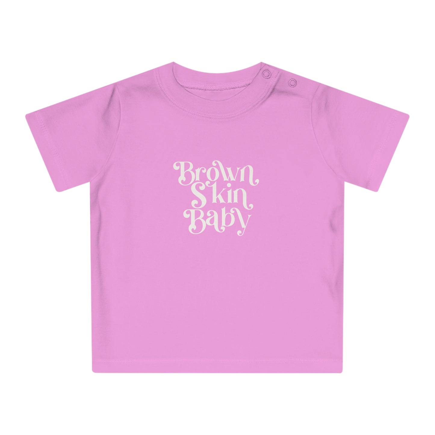 Brown Skin Baby Infant and Toddler T-shirt - Black / Lavender / Pink & Creme