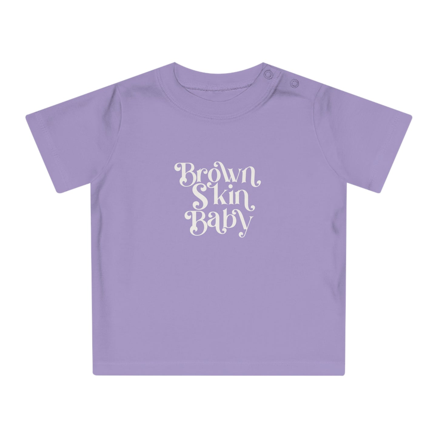 Brown Skin Baby Infant and Toddler T-shirt - Black / Lavender / Pink & Creme