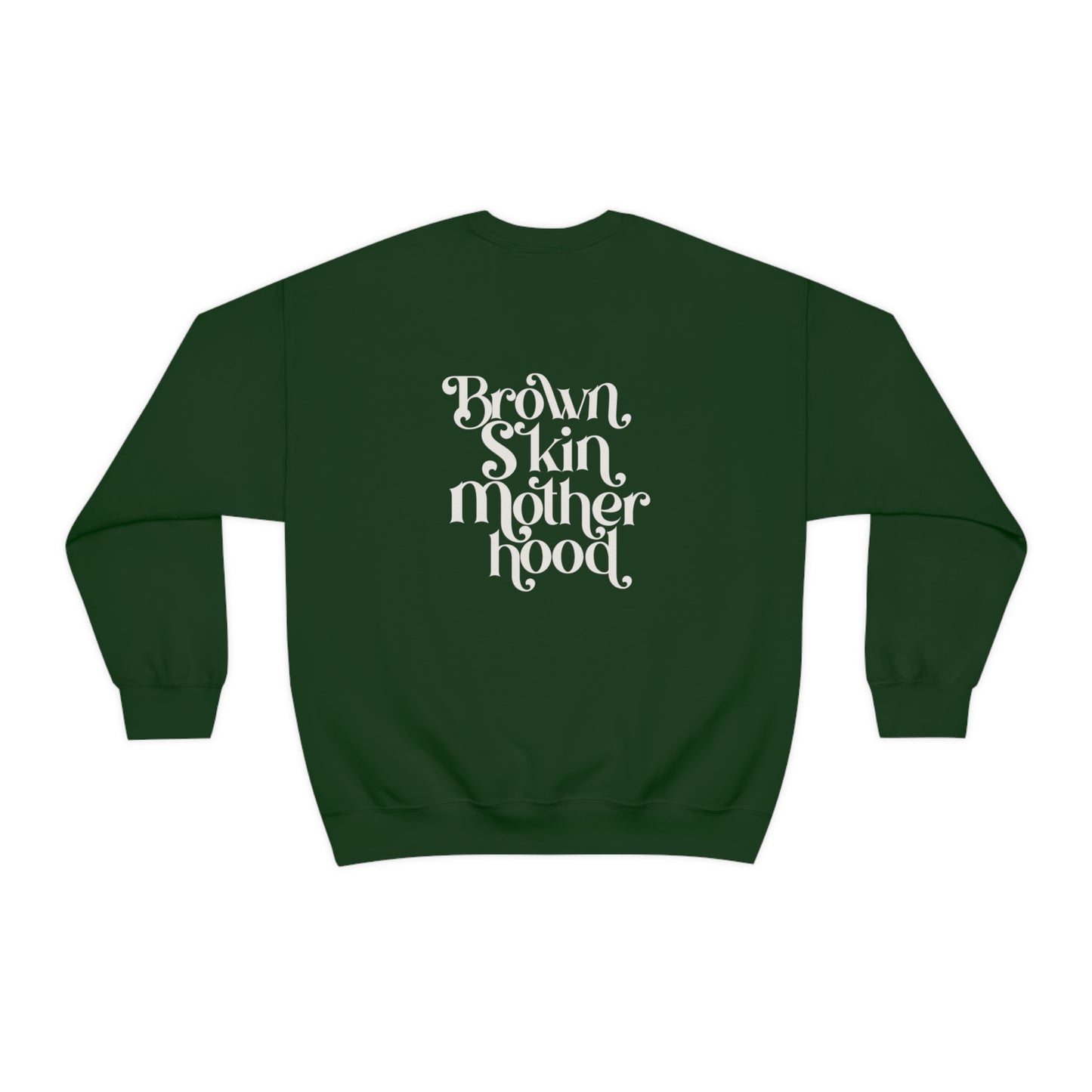 Brown Skin Motherhood Classic Crewneck Sweatshirt - Black / Forrest Green / Sport Grey