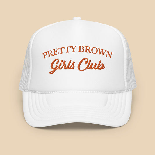 Pretty Brown Girls Club Embroidered hat (Orange&White)